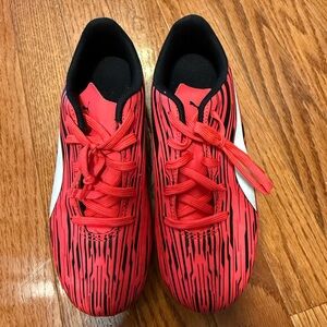 Puma Kids Vibrant Red and Black Sneakers